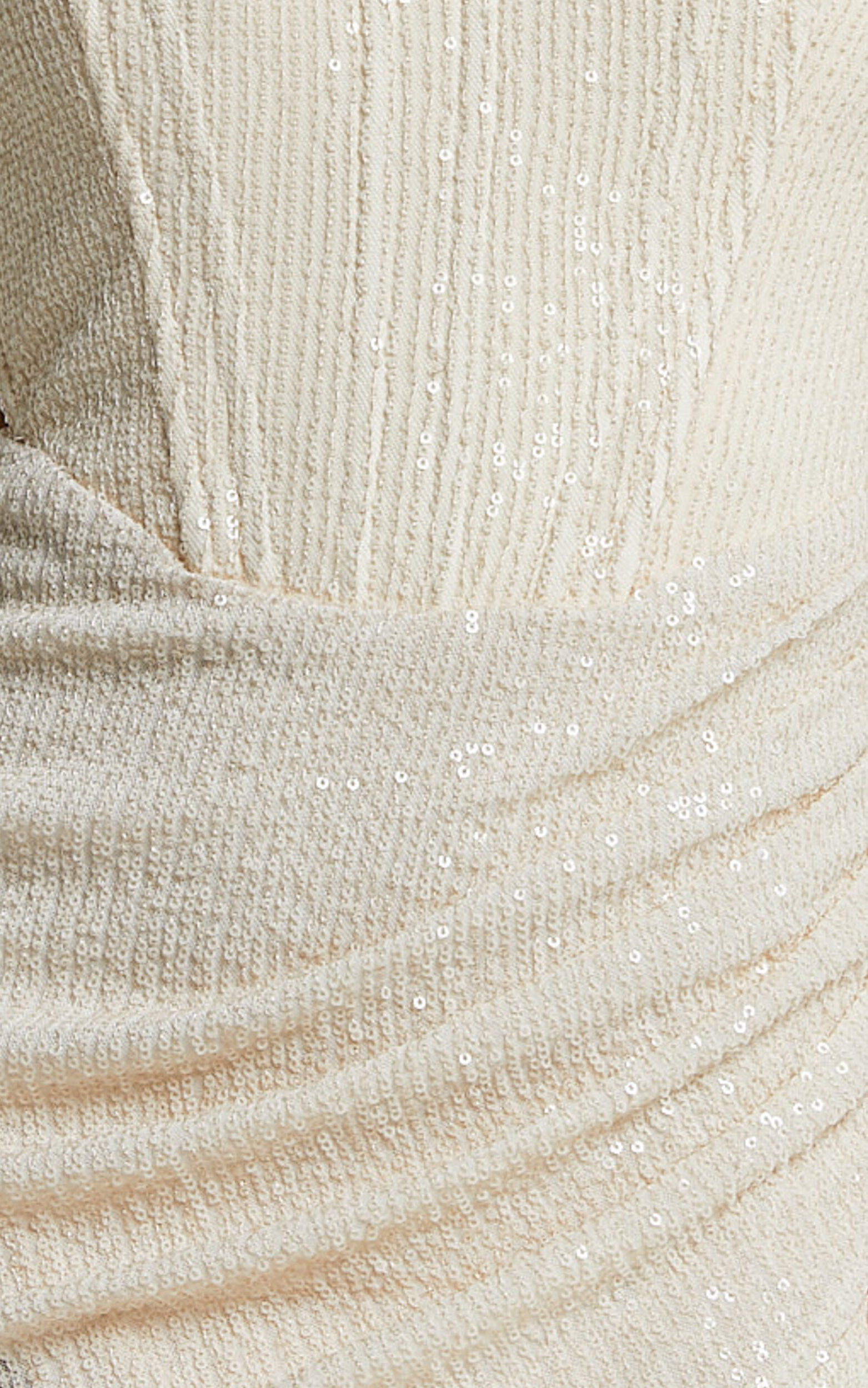 Akhira Mini Dress - Corset Detail Strapless Sequin Dress in Off White ...