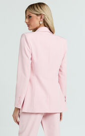 Hermie Blazer - Single Breasted Blazer in Pale Pink | Showpo