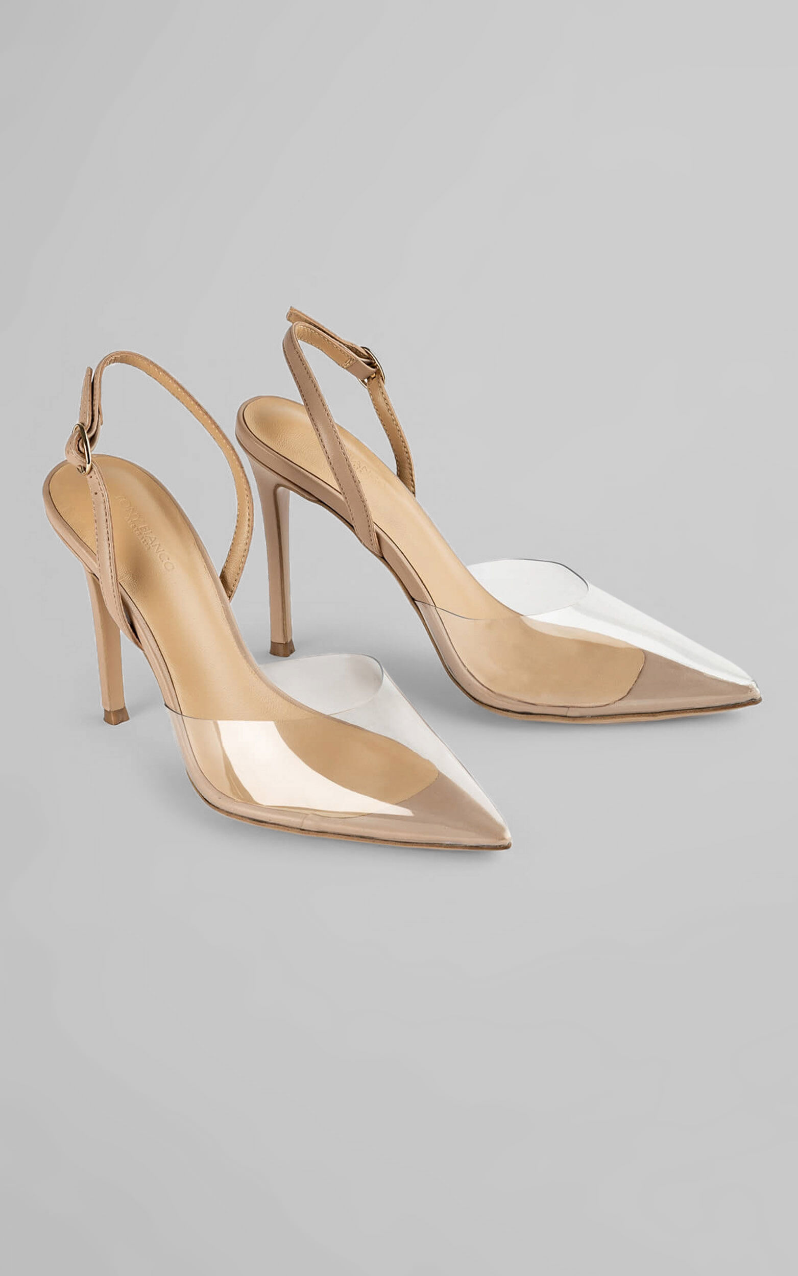 Tony Bianco Lazer Heels in Clear Vinylite Skin Nappa Showpo