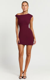 Vilma Mini Dress - One Shoulder Bodycon Dress in Wine | Showpo USA