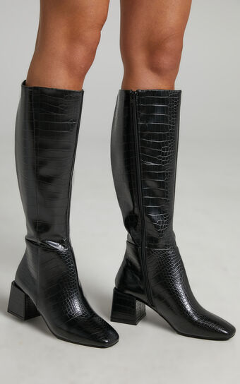 Therapy sidney boots black croc discount