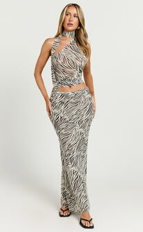 Lioness - Luxe Tie Top in Zebra