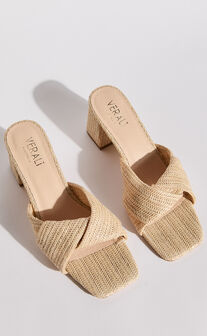 Verali - Stella Heels in Natural Raffia