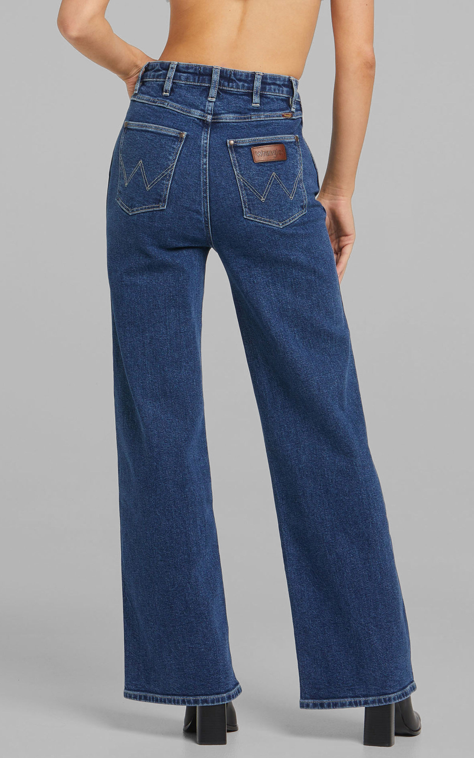 Wrangler Hi Bells Jeans in Absolute Indigo Showpo