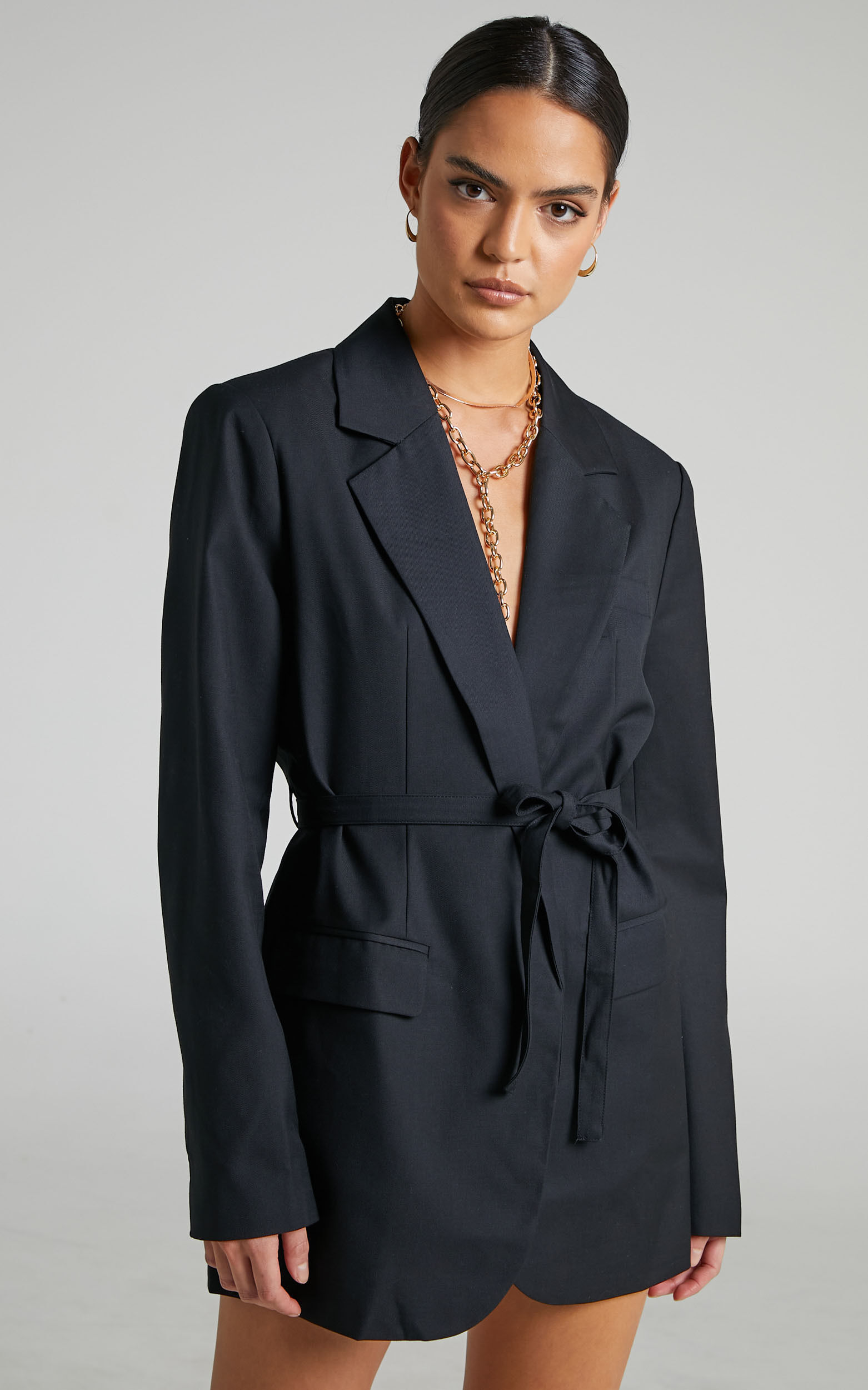 Lioness Olympia Blazer Dress in Black Showpo