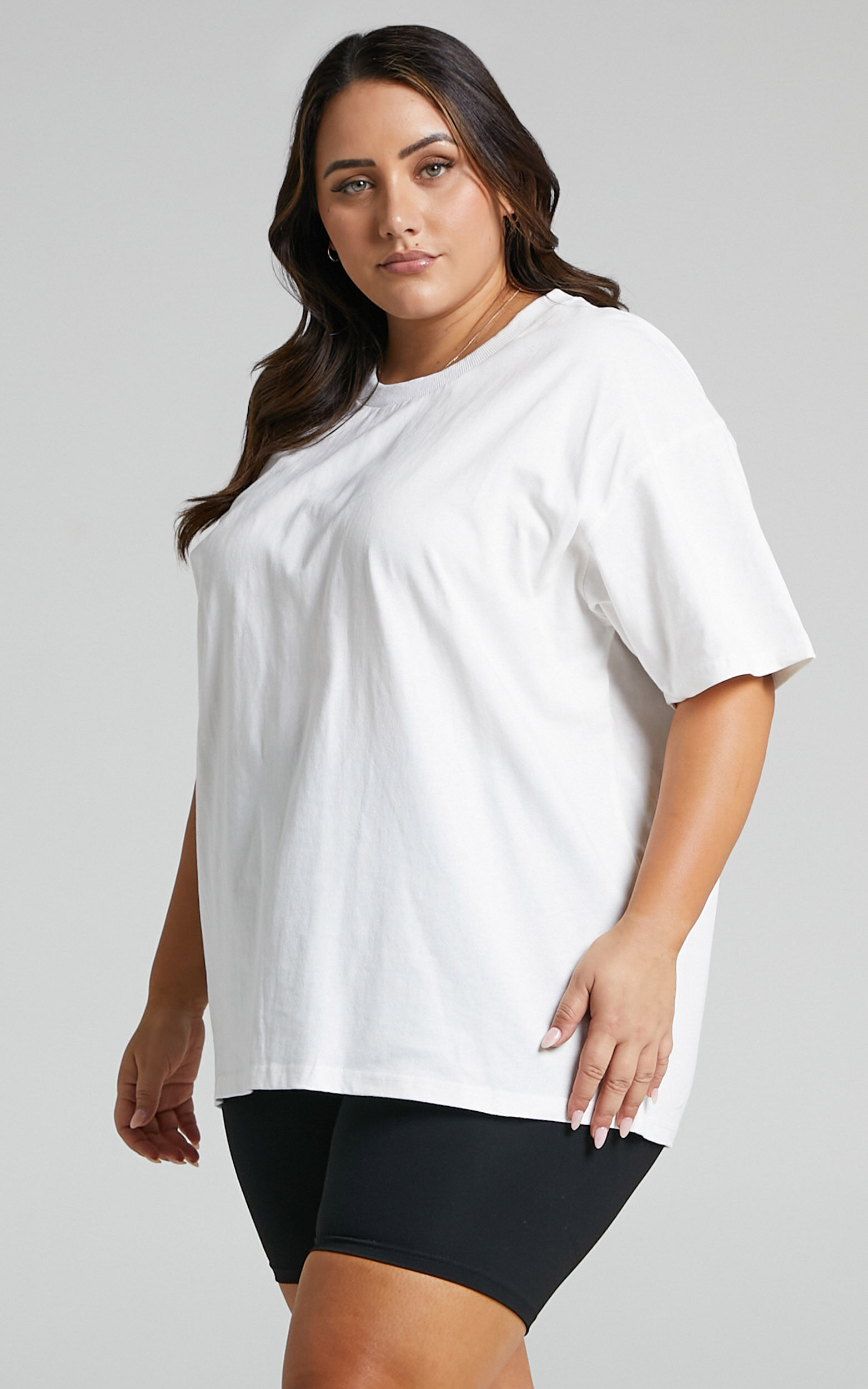 Plus size white boyfriend shirt sale