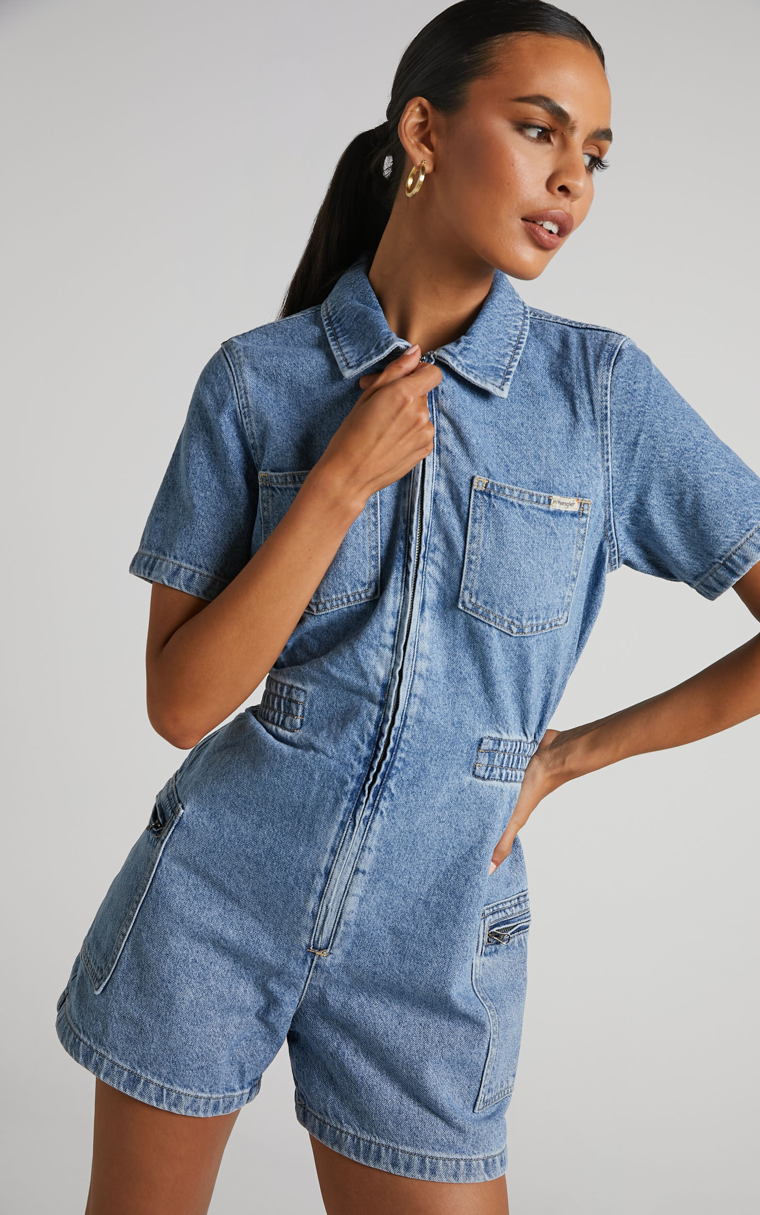 Wrangler Neve Romper in Blue Mood