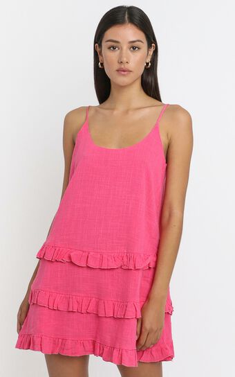 Long Reflections Dress in Hot Pink