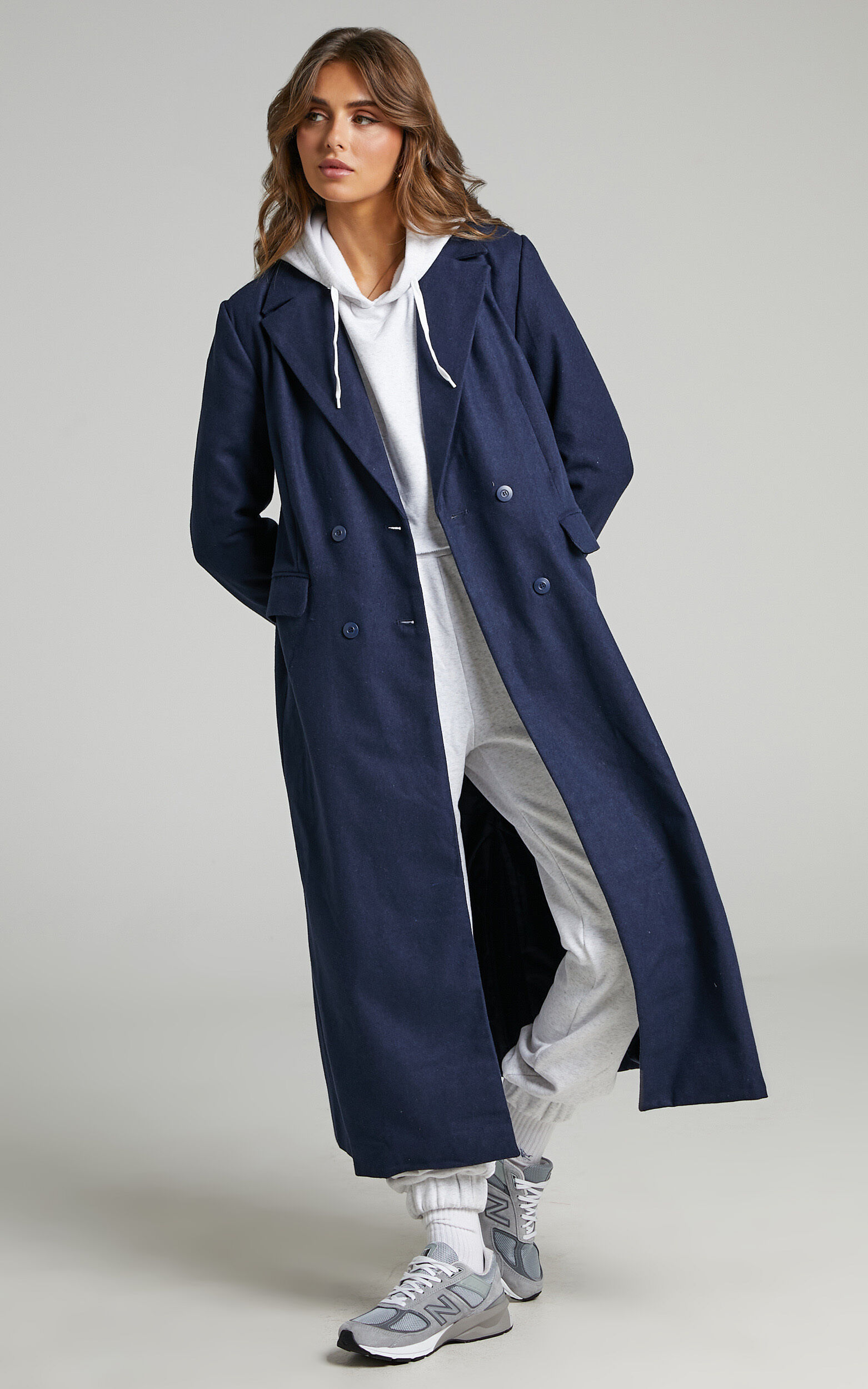 Lizah Button Up Trench Coat in Navy | Showpo USA Lizah Button Up Trench Coat in Navy | Showpo USA