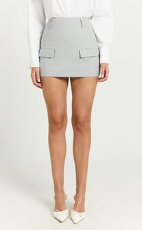 Haidy Skort - Mid Waisted Tailored Mini Skort in Grey
