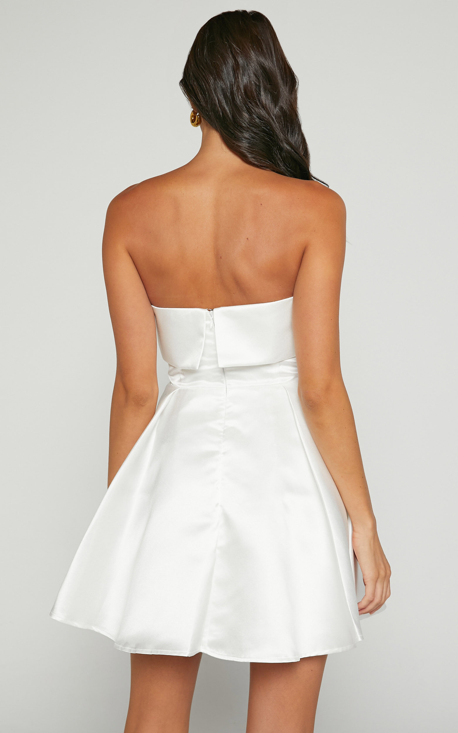 Strapless fit and cheap flare mini dress