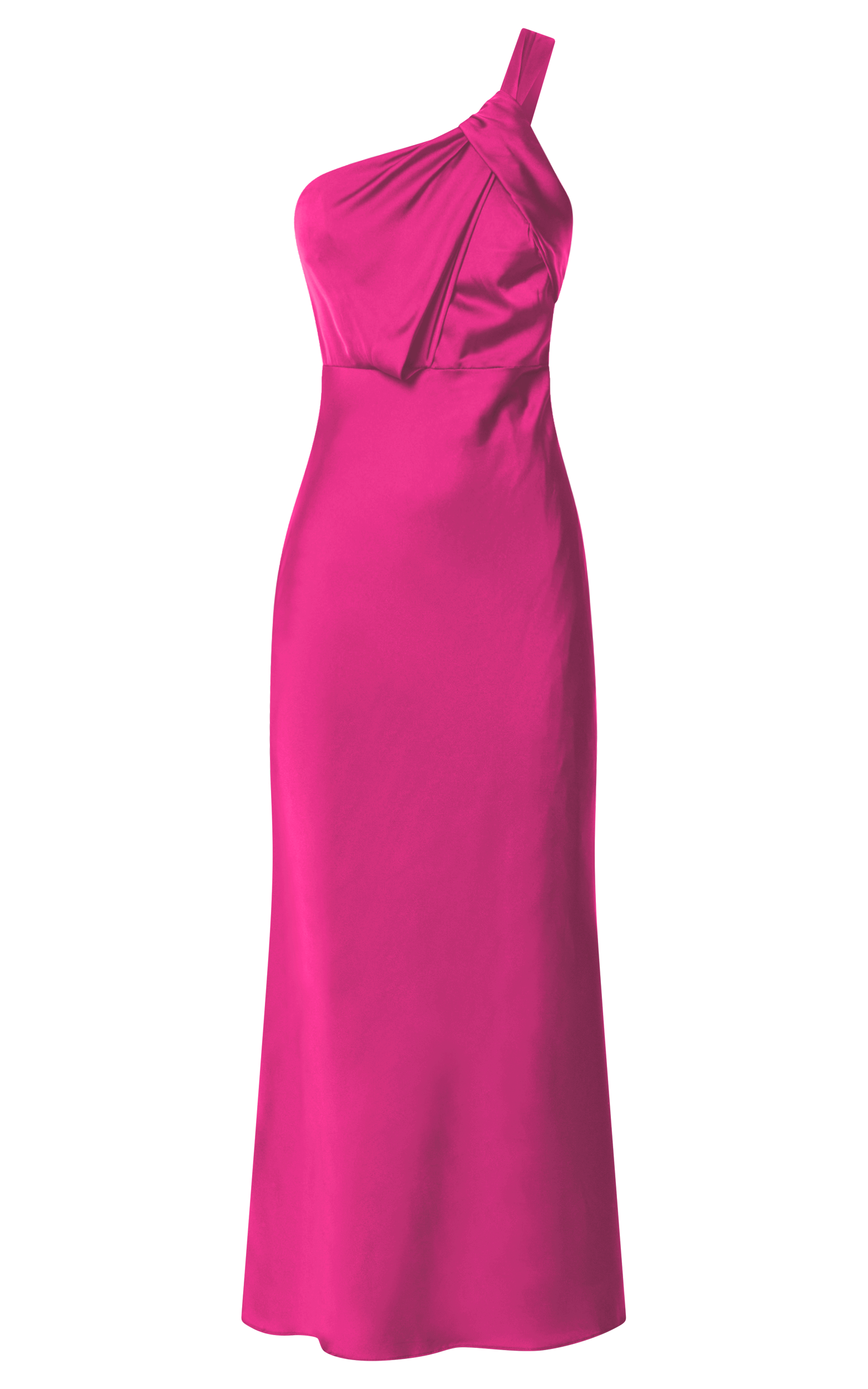 Carmella Midi Dress - One Shoulder Twist Detail Dress in