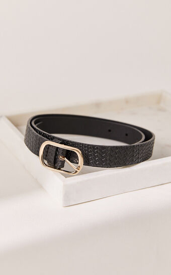 Tracey Woven Belt in Black