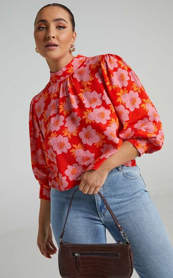 Rolla's - Stephanie Datura Blouse in Pink Cordial