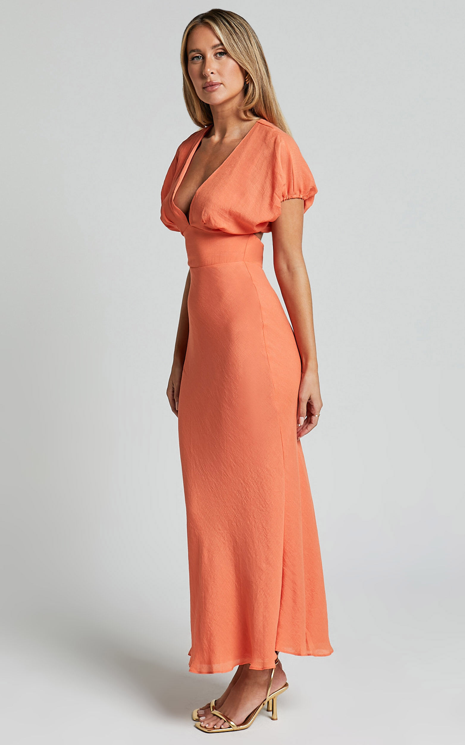 Orange short sleeve dress outlet