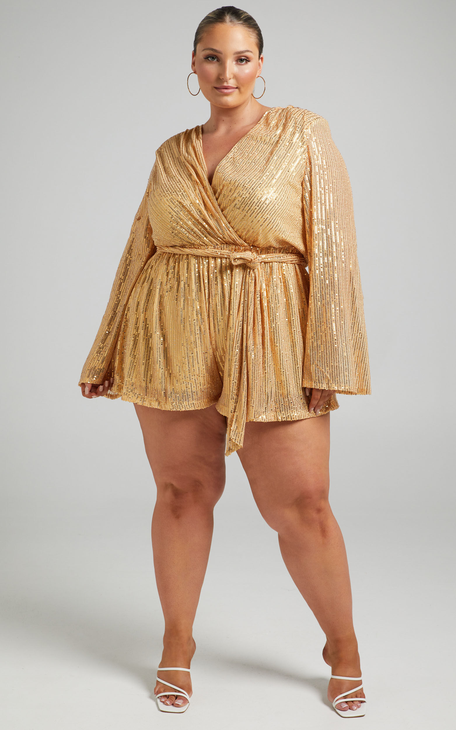 Sequin wrap playsuit online