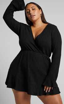 The Next Step Mini Dress - Long Sleeve Dress in Black