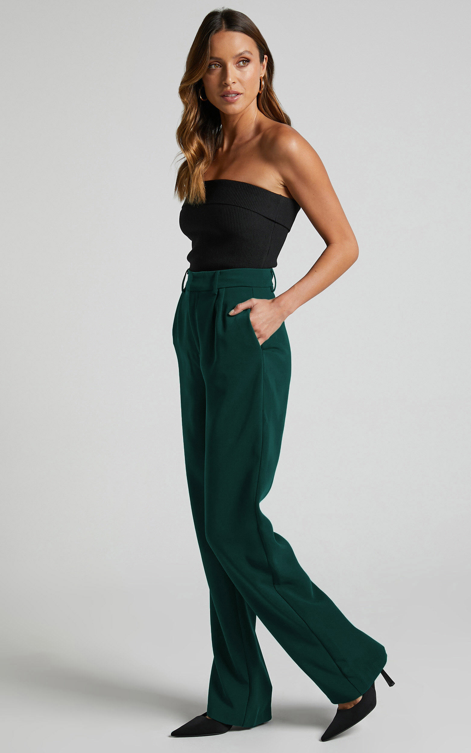 Showpo Waisted Pants Pants Tailored in High Forest - Green | Lorcan USA