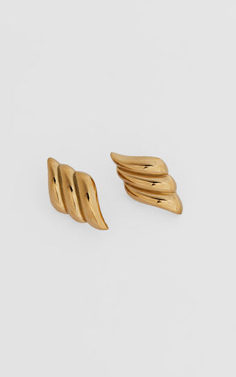 Becky Earrings - Asymmetric Croissant Earrings in Gold
