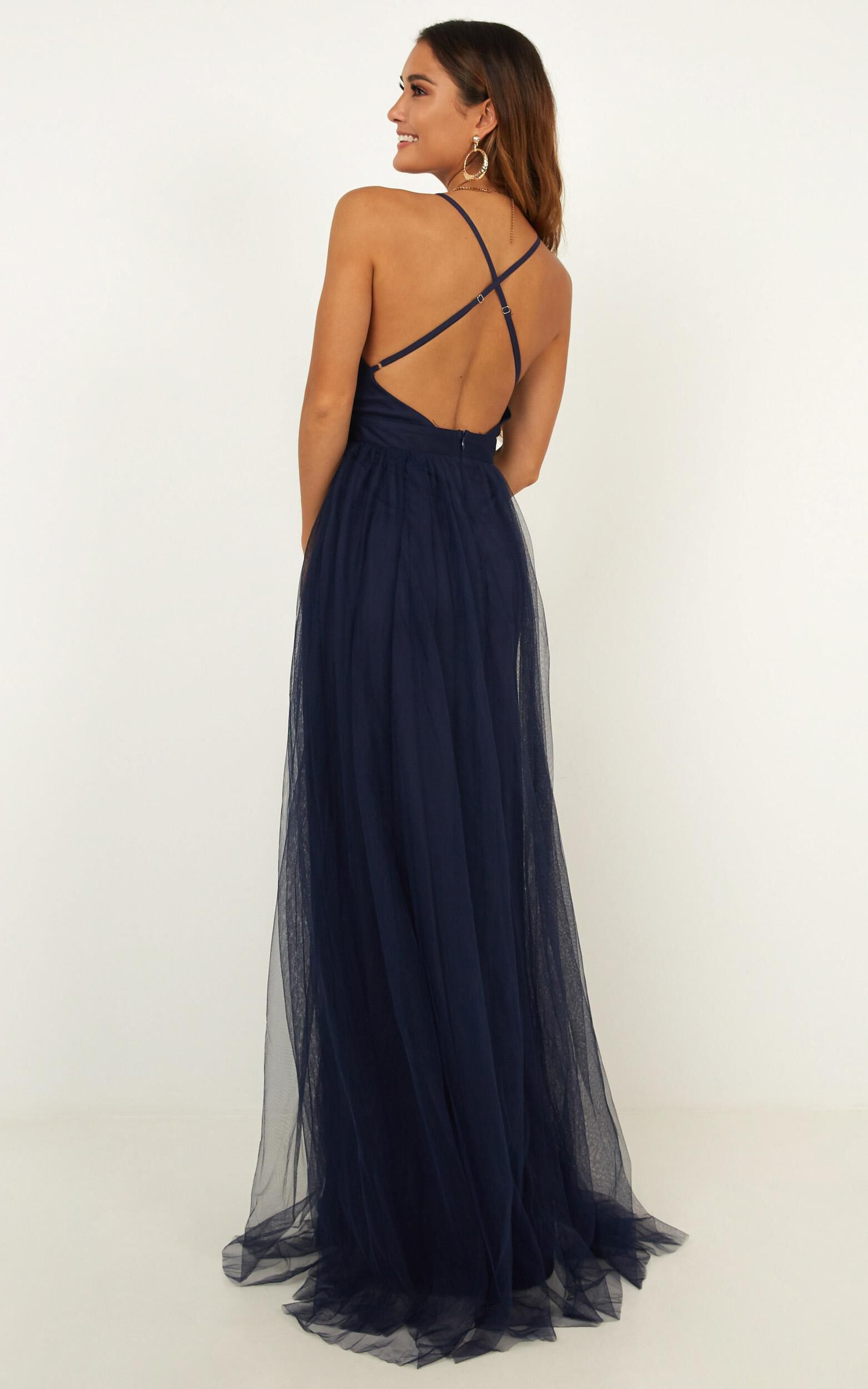 Celebrate Tonight Maxi Dress In Navy Showpo EU