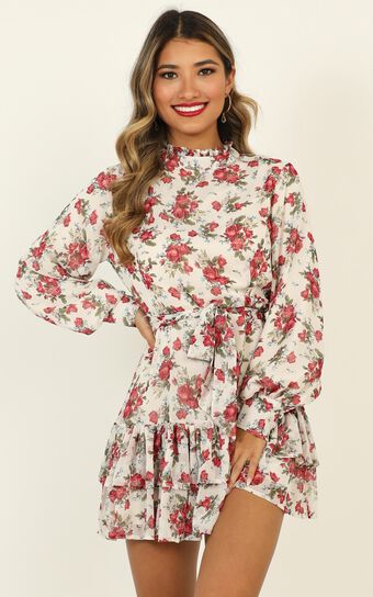 I Saw It Coming Dress In White Floral