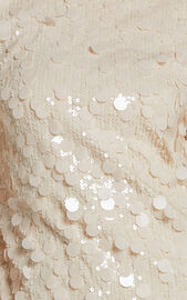 Drea Mini Dress - Short Sleeve Low Back Sequin Dress in Cream | Showpo