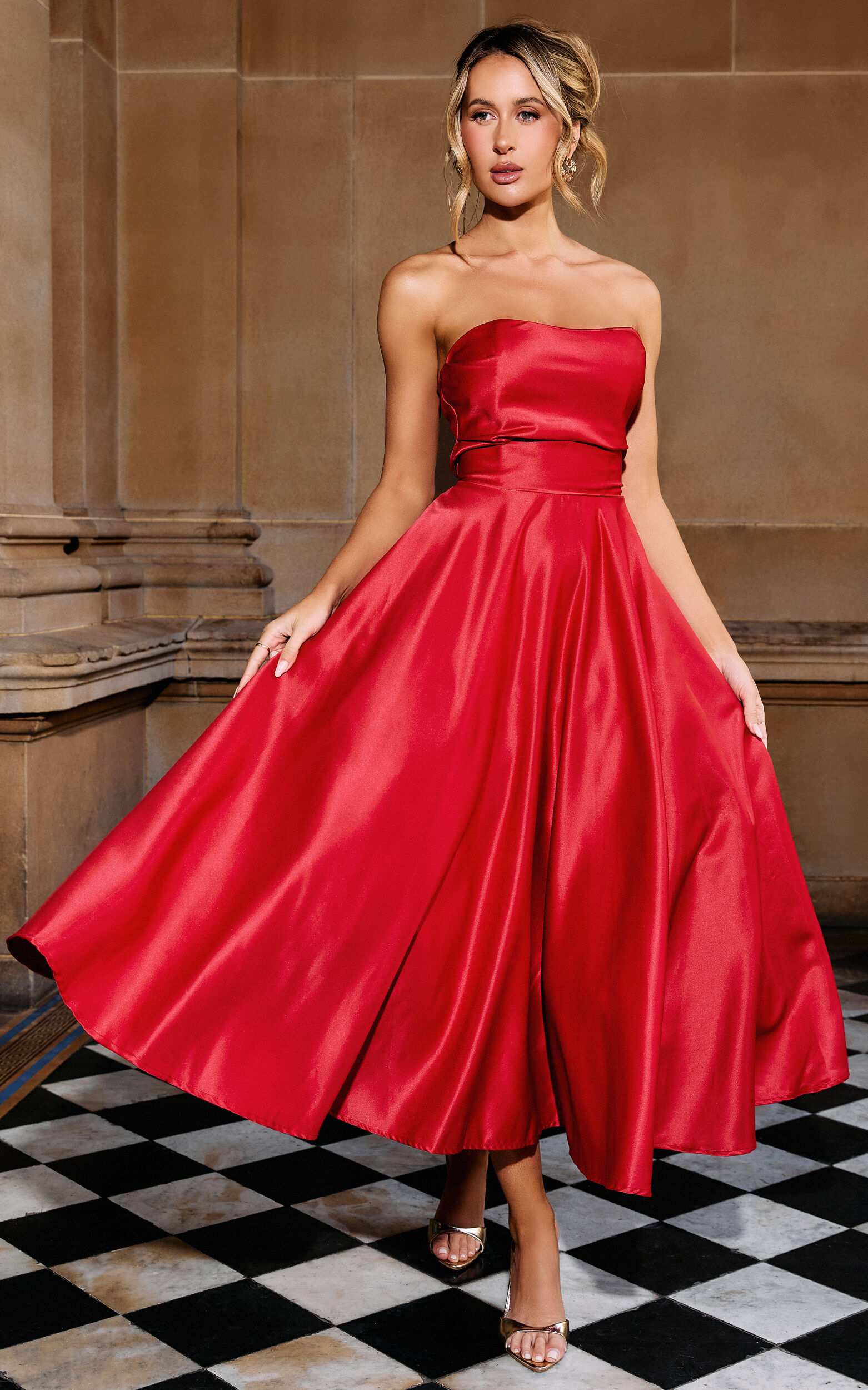 Red strapless cocktail dress new arrivals