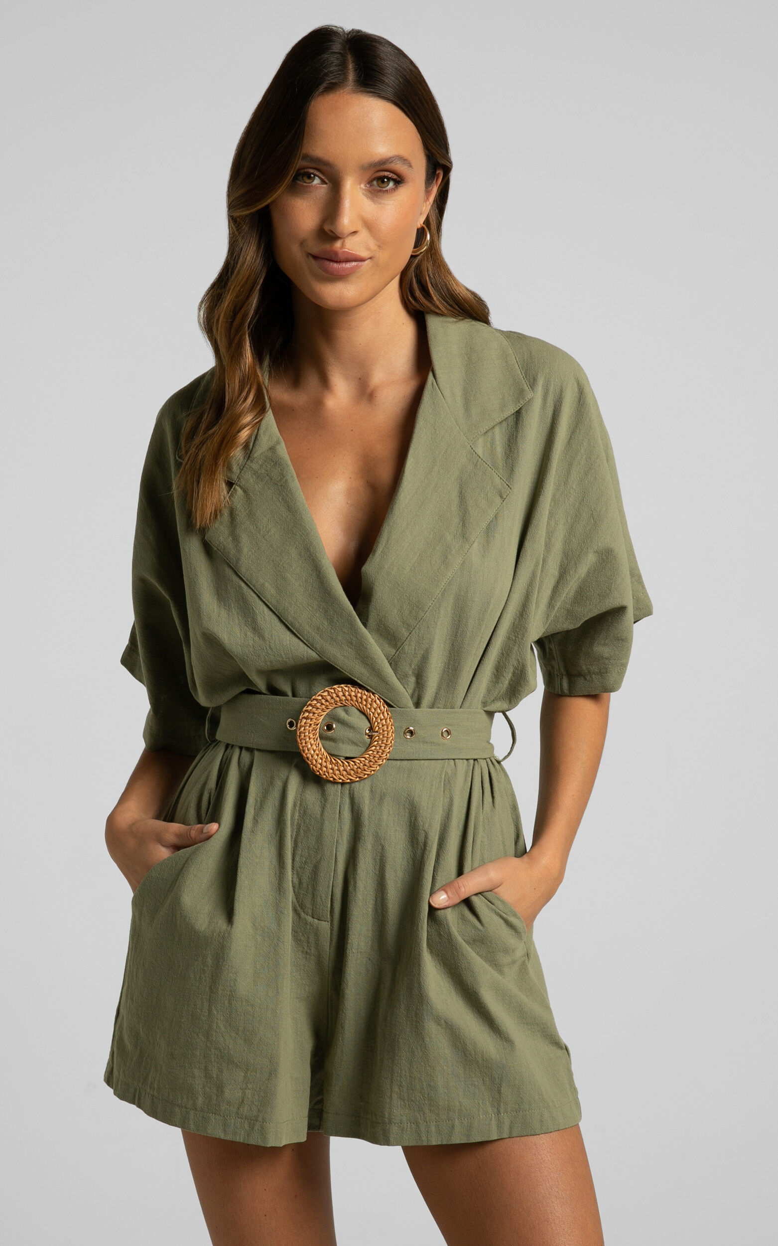 Khaki playsuit top
