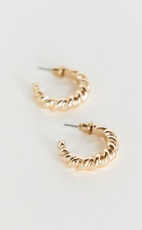 Naomi Earrings - Twisted Hoop Earrings in Gold