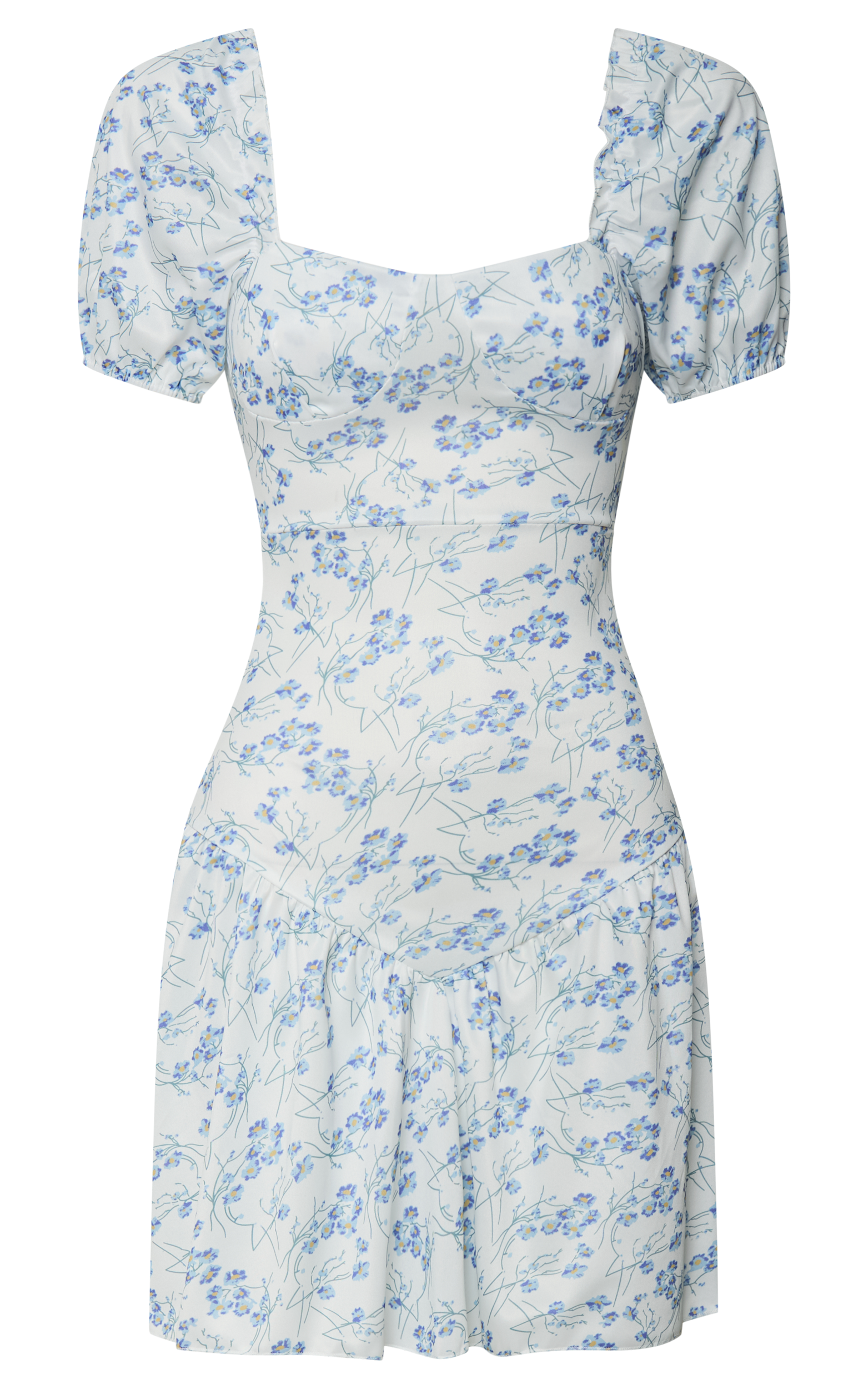 Norma Mini Dress - Sweetheart Short Puff Sleeve Fit and