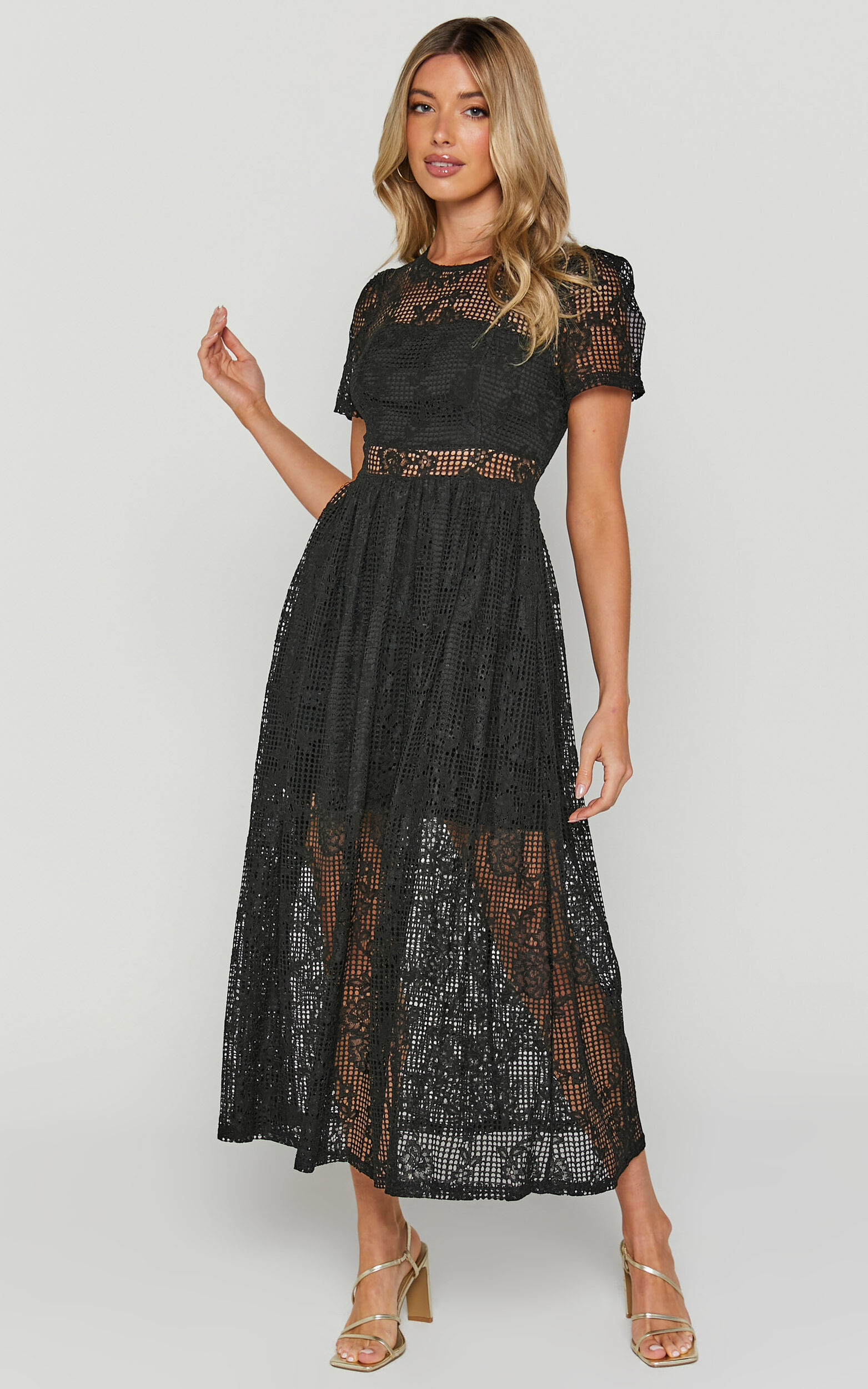 Leon Midi Dress - Short Sleeve Dress in Black | Showpo USA