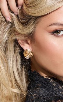 Scarlett Earrings - Rose Detail Earrings in Gold