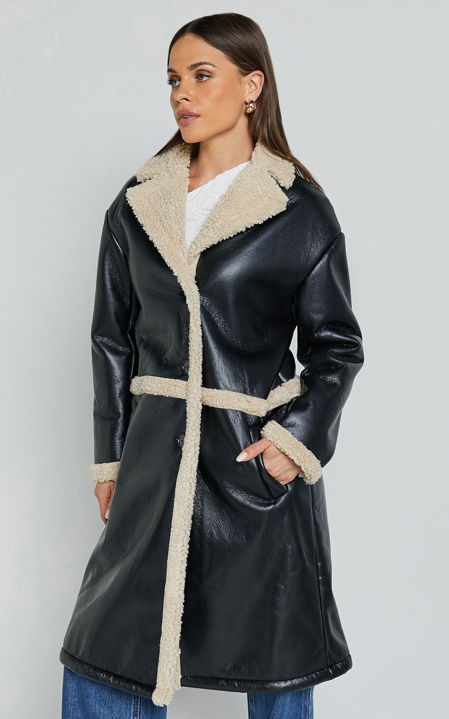 Longline aviator coat shop