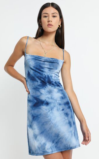 Morley Dress in Blue Tie Dye