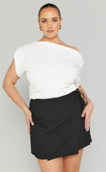 Chevy Mini Skirt - Wrap Skirt in Black