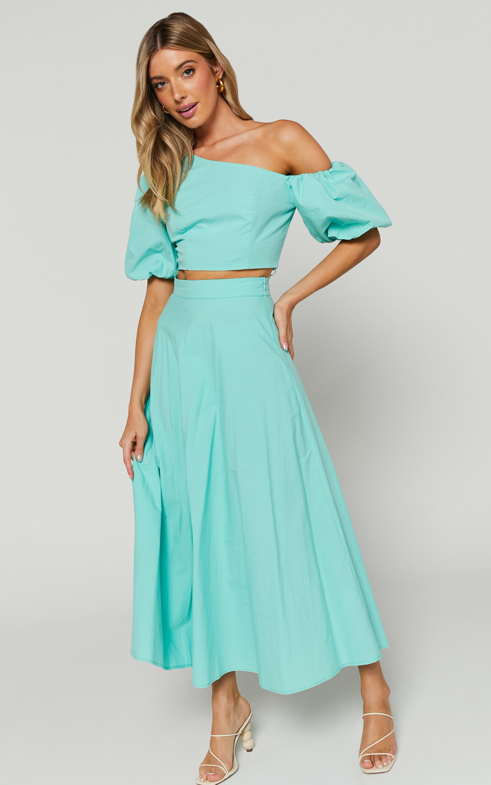 Turquoise two piece outfit top