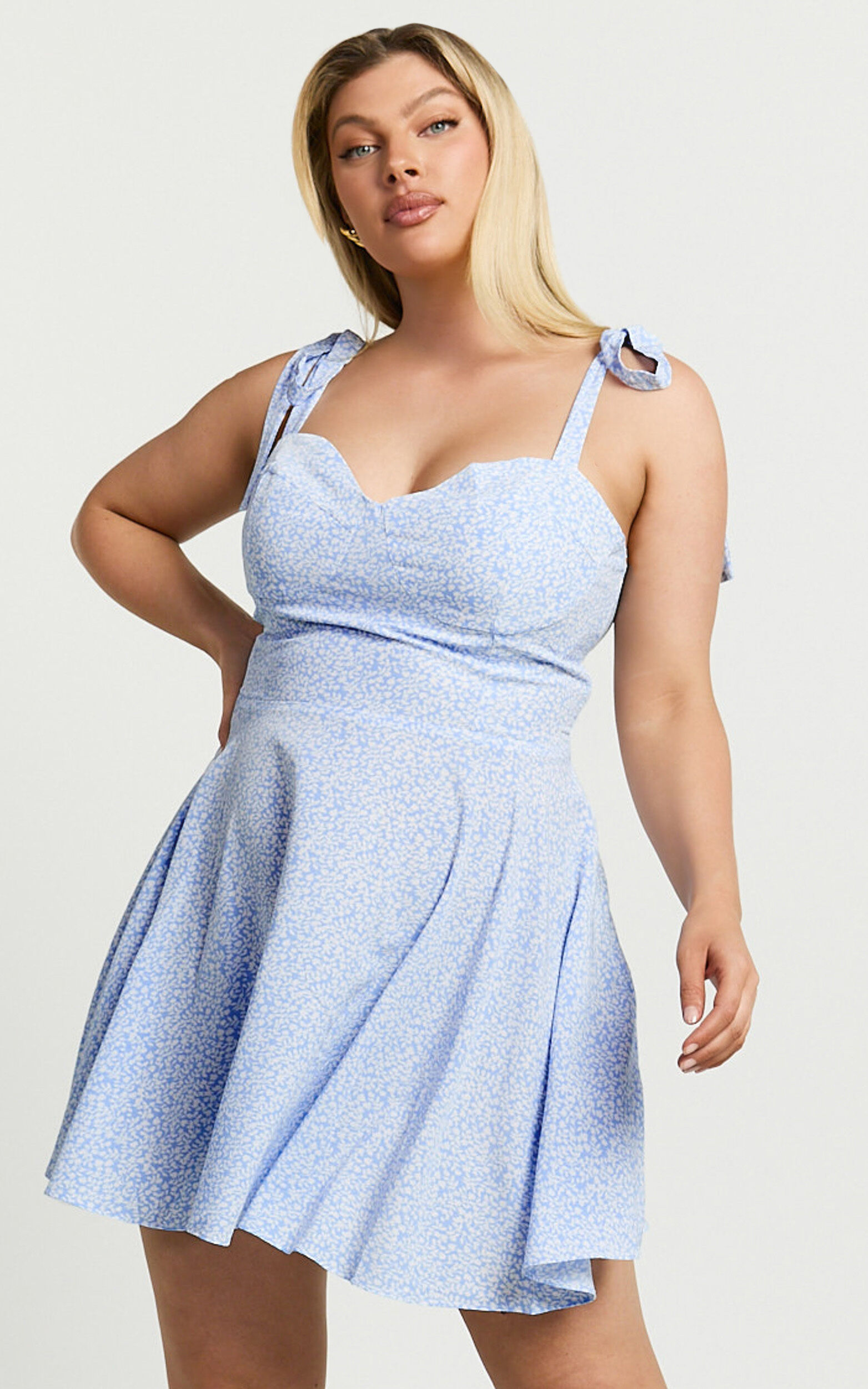 Dusty blue mini dress online