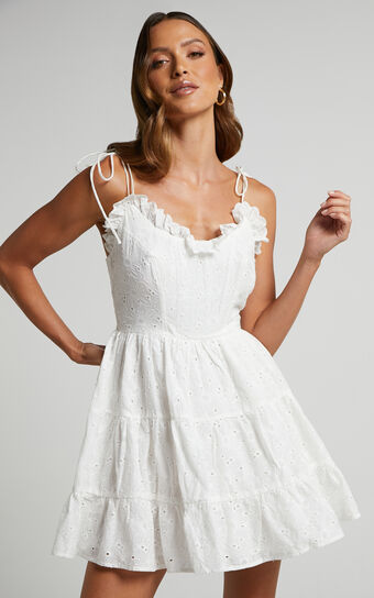 Jovanie Mini Dress - Corset Dress in White