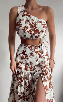 Elibeth Two Piece Set - Crop Top and High Waisted Wide Leg Pants Set in  White