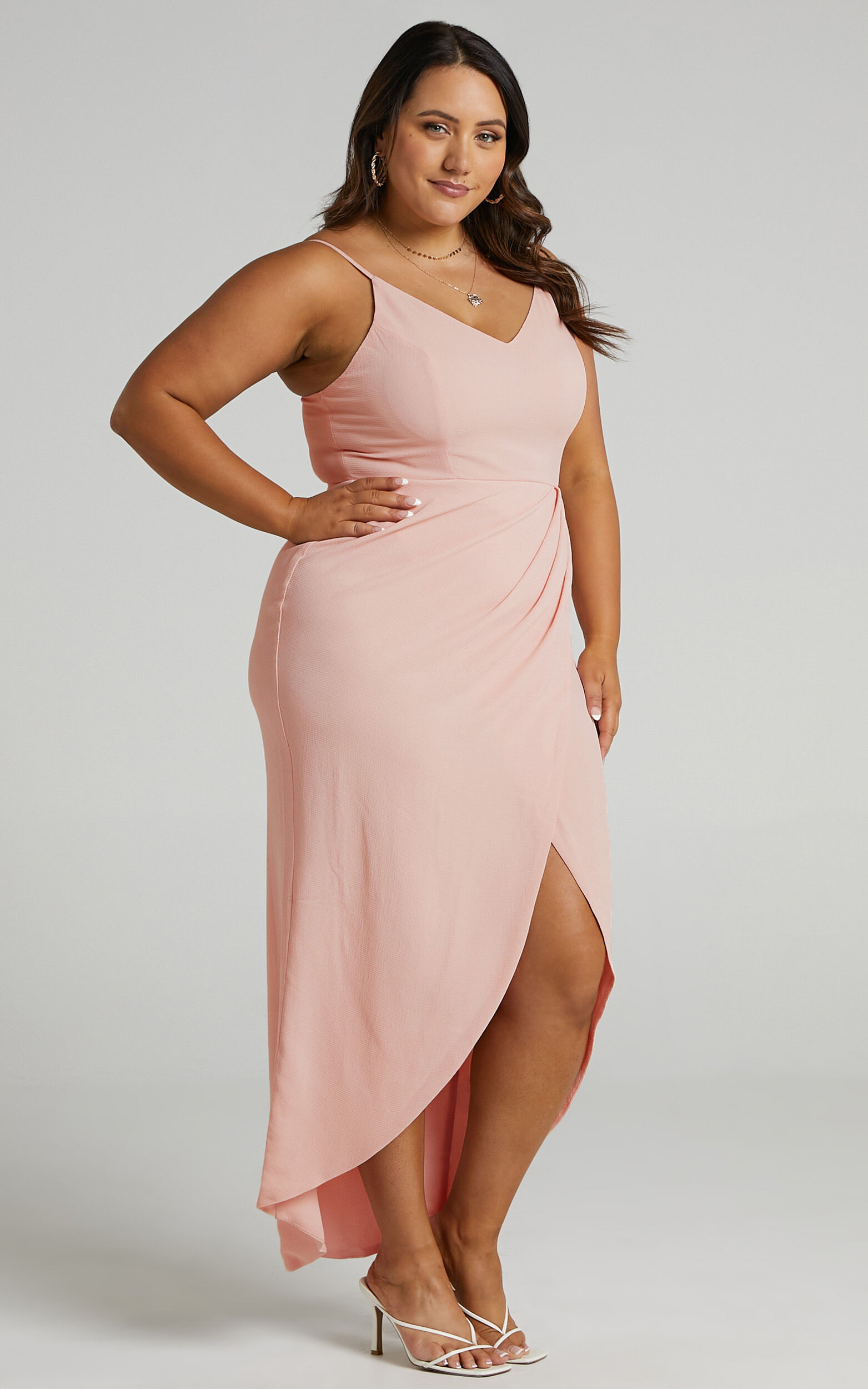 Lucky Day High Low Maxi Dress in Blush