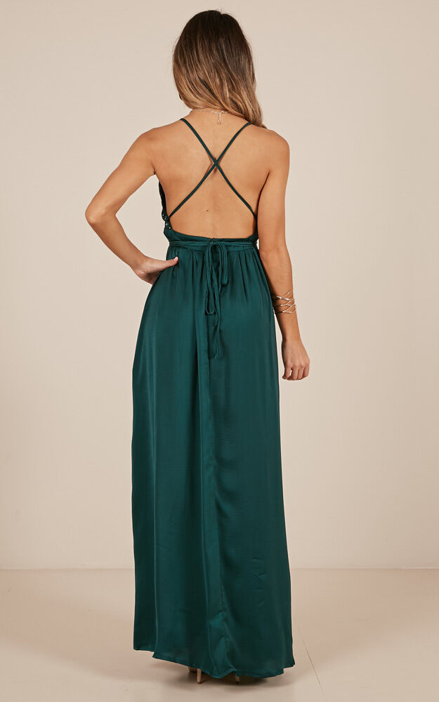 Carmen Maxi Dress In Green Showpo USA