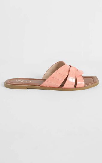 Verali - Glam Sandals in Peach Croc