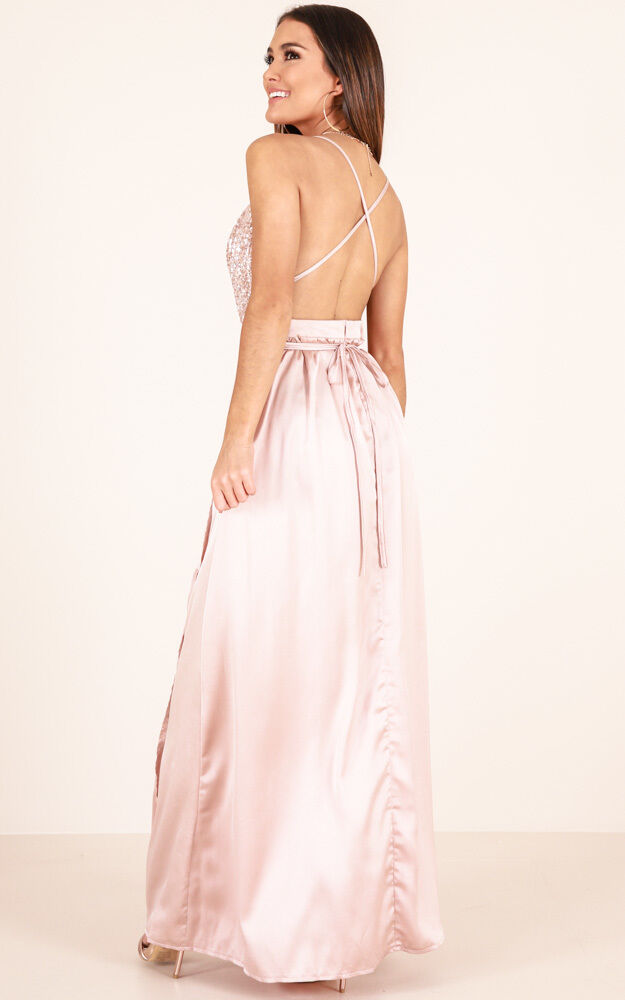 Carmen Maxi Dress In Blush Showpo EU