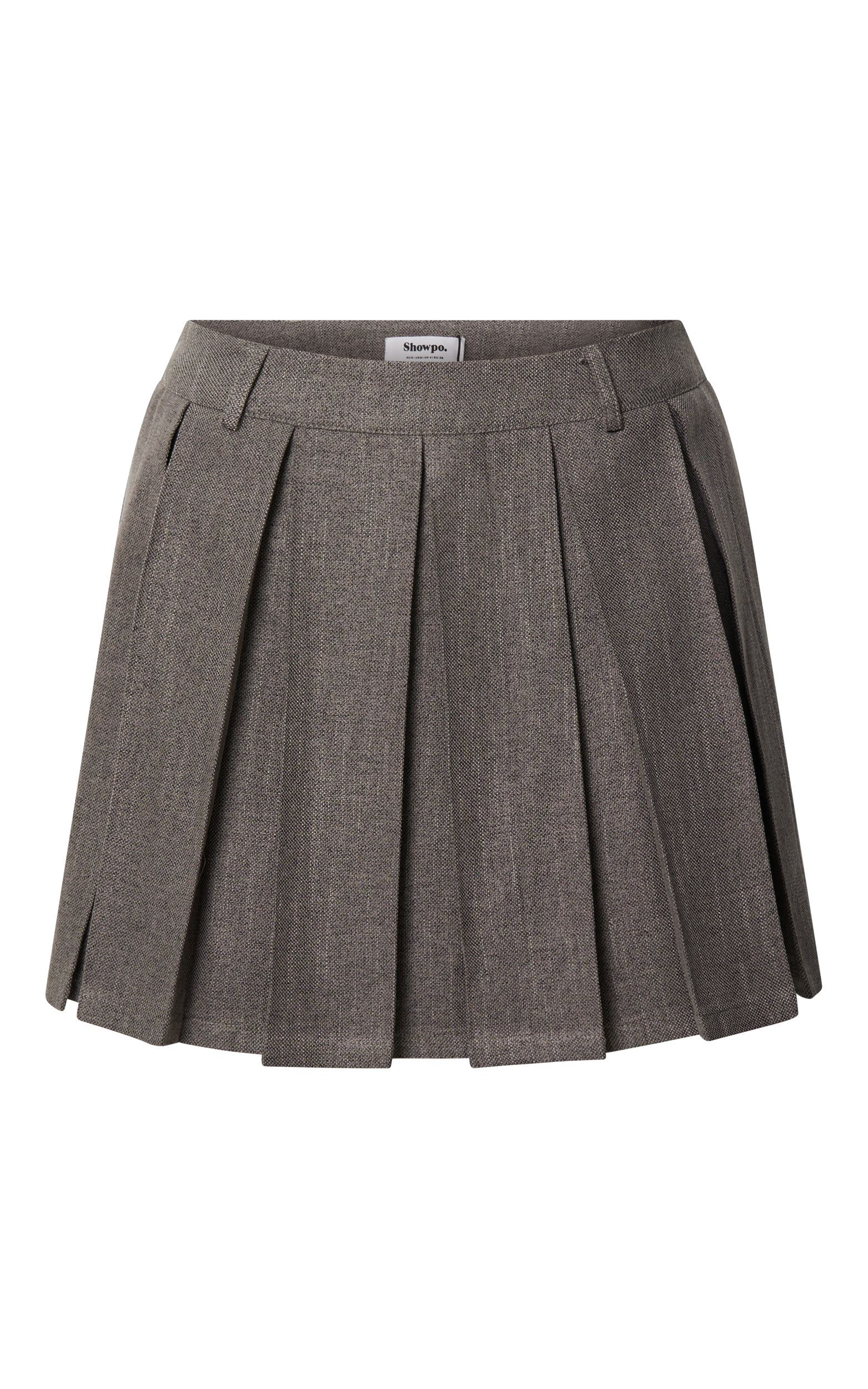 muguet pleats mini op(CHACOAL） Andie Mini Skirt - Tailored Pleated Mini Skirt in Grey