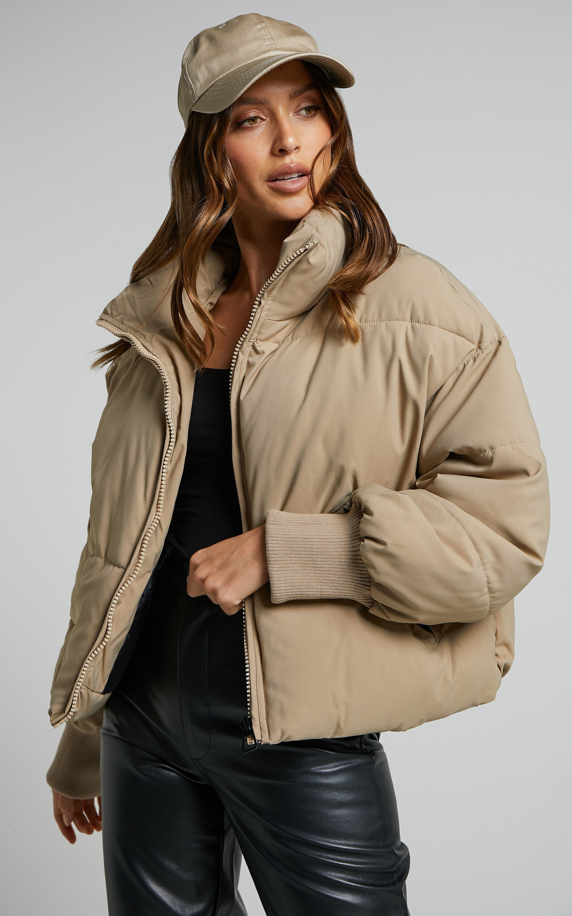 Womens nude puffer coat on sale