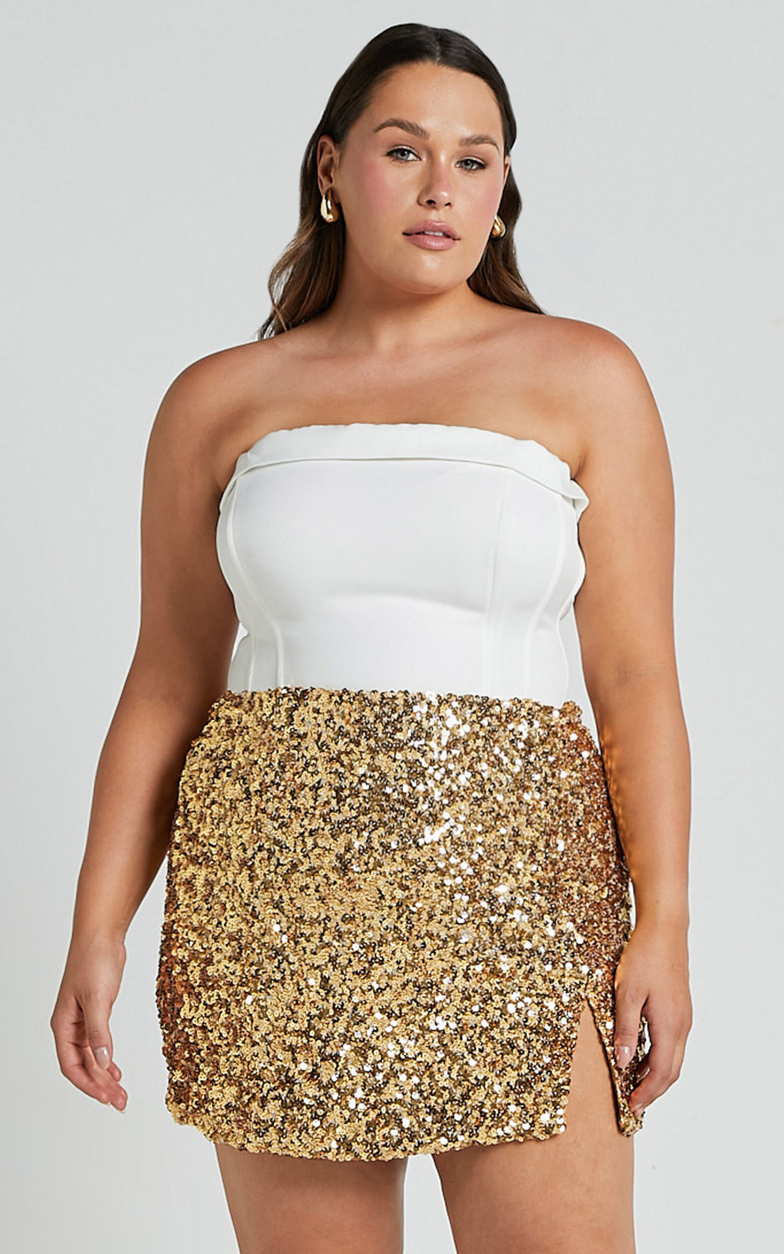 Gold sequin skirt nz sales