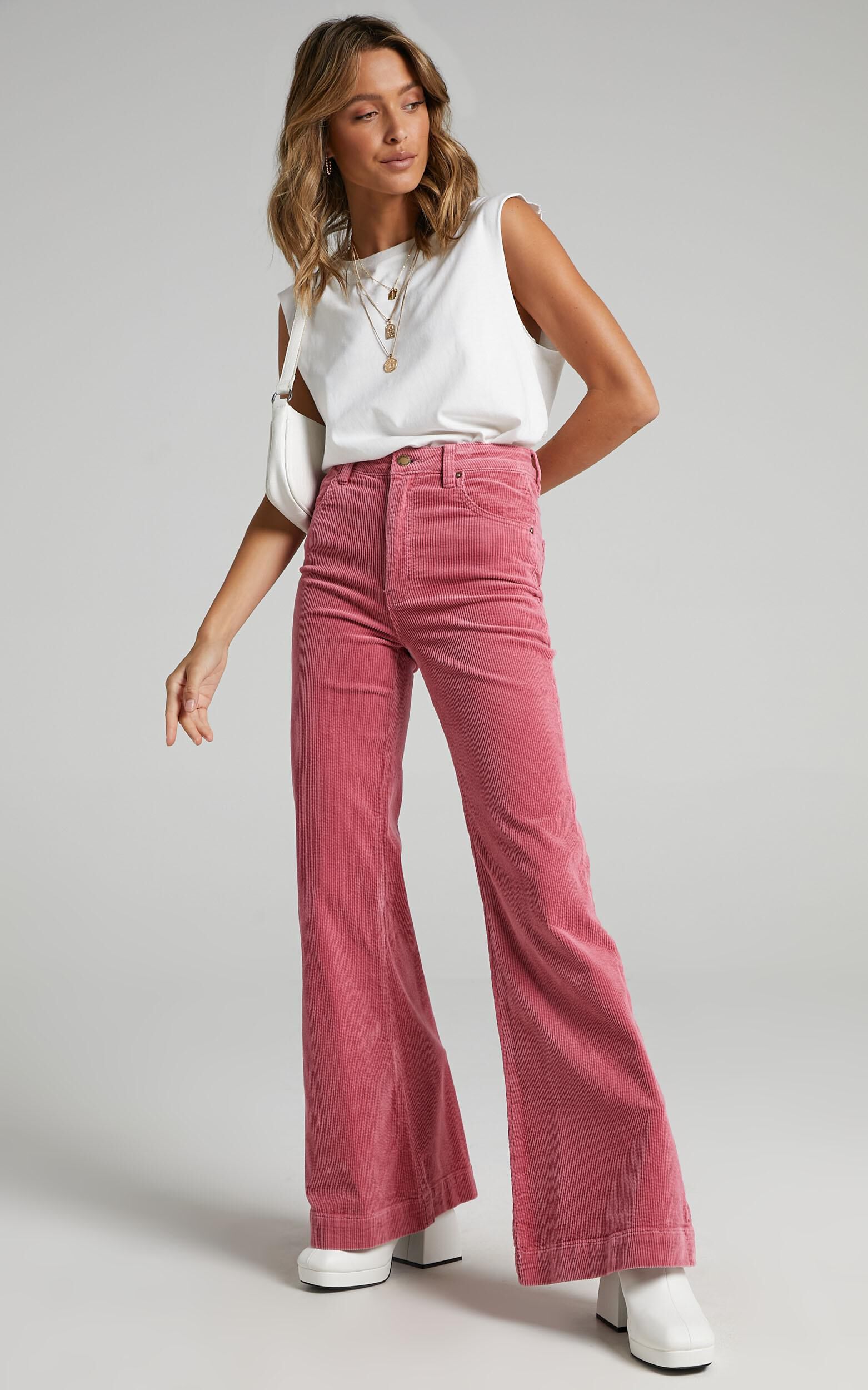 Pink cheap cord flares