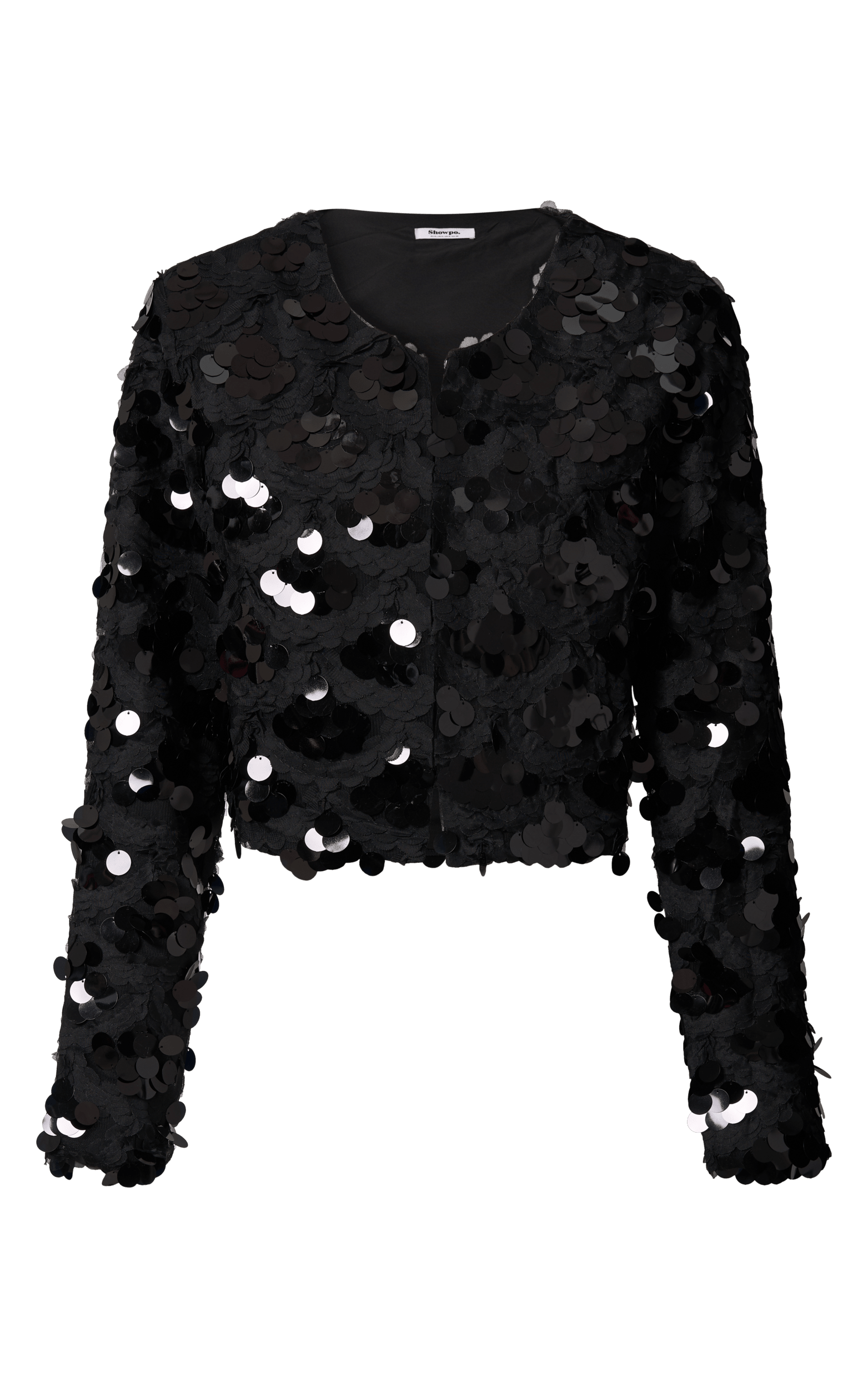 Joanna Jacket - Sequin Jacket in Black | Showpo