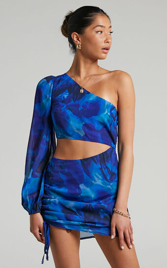 RUNAWAY THE LABEL - CALISTA MINI DRESS in Blue