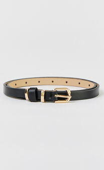 Ysolde Belt - Skinny Belt in Black